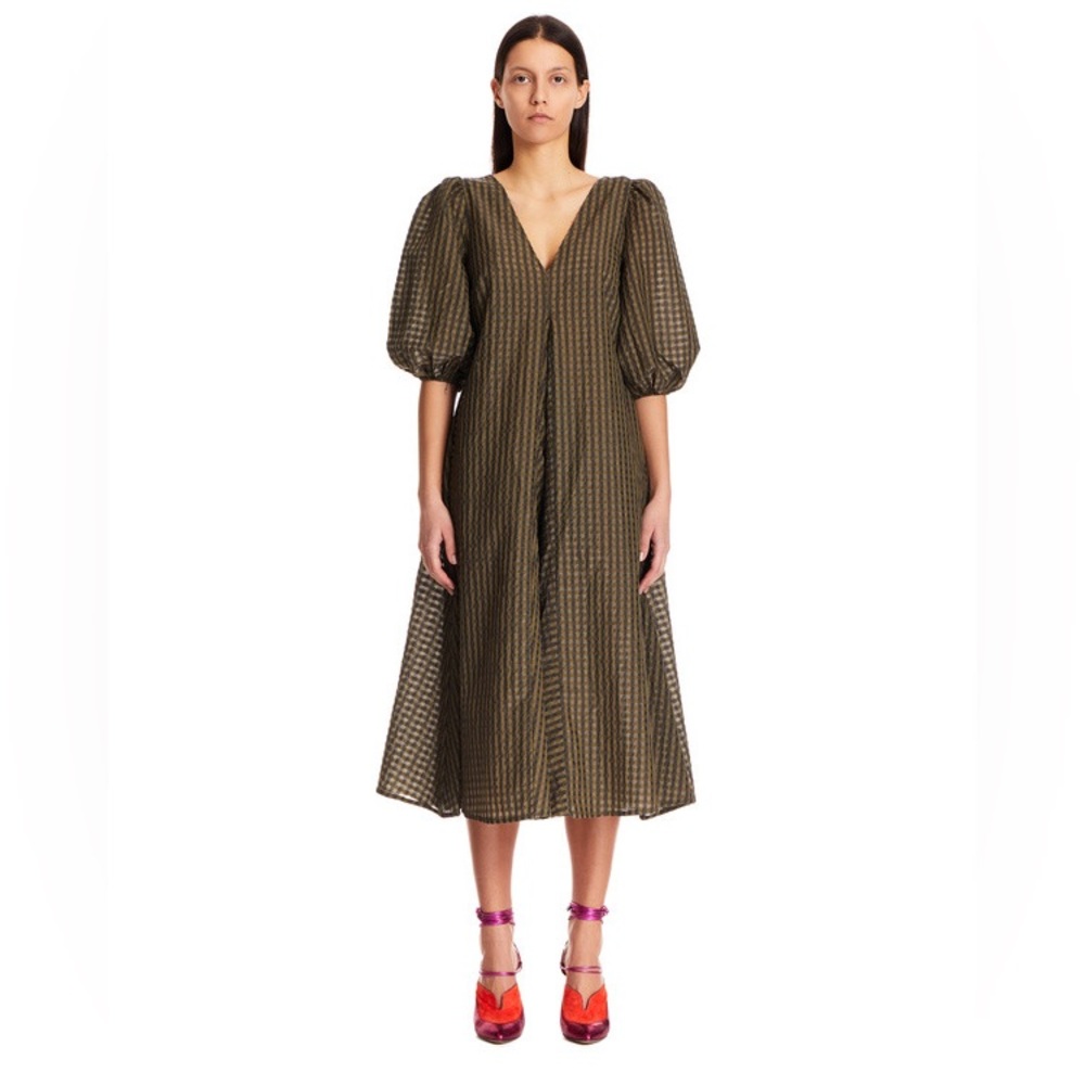 Ganni seersucker dress